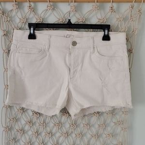 White denim shorts